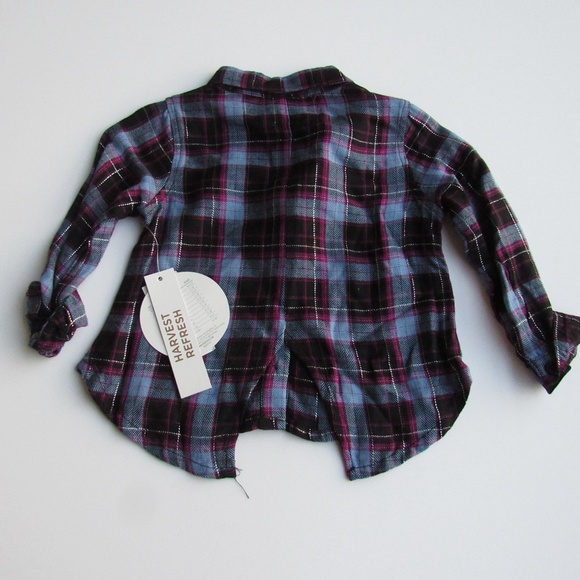 Koala Kids Girls Sz 6-9 Mo. Plaid Button Down Top - Picture 6 of 7